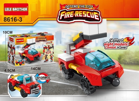 8616-3 HỘP LOGO RÁP XE CỨU HỎA 36 MIẾNG Fire Rescue