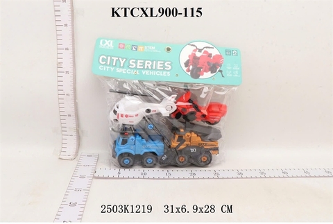 KTCXL900-115 TÚI XE TRỚN 4C ĐỦ MẪU+ ỐC VÍT (MÁY BAY TRỰC THĂNG, MOTO, XE CT) CITY SERIES (PVC) 31X6.9X28