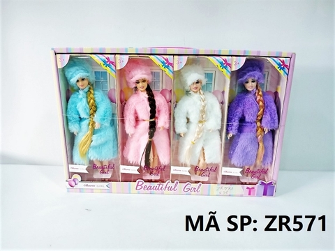 ZR571 HỘP BABY 1C KHỚP, ĐẦM LÔNG, TÓC THẮT BÍNH HỘP 4C Beautiful Girl