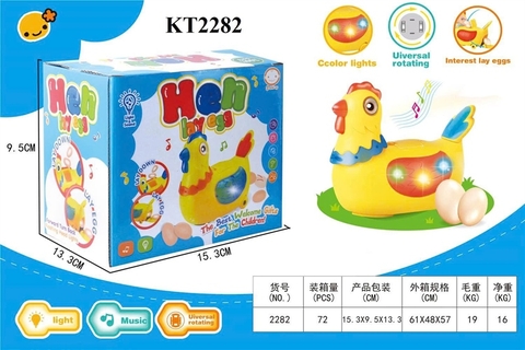 KT2282  HỘP THÚ GÀ PIN NHẠC ĐÈN ĐẺ TRỨNG (THÚ PIN LĐ) HEN 15.3X13.3X9.5