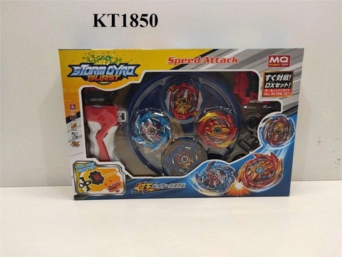 KT1850 HỘP SÀN ĐẤU CON QUAY SẮT 4C+ TAY CẦM STORM GYRO BURST