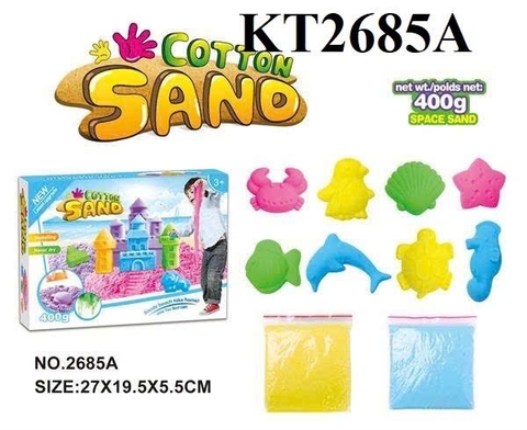 KT2685A  HỘP ĐẤT SÉT CÁT NẶN NHÀ LÂU ĐÀI, THÚ BIỂN + 2 TÚI 400G COTTON SANO 27X19.5X5.5