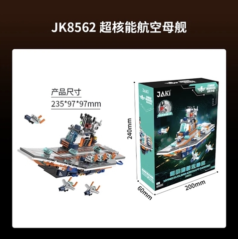 JK8562 HỘP LOGO RÁP TÀU SÂN BAY HYPER NUCLEAR AIRCRAFT CARRIER 1T/36