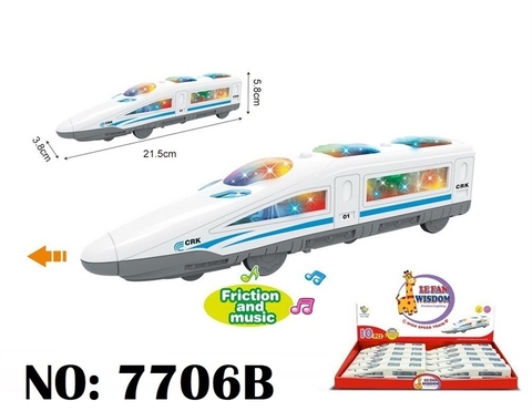 7706B HỘP TÀU CAO TỐC SẮT PIN NHẠC ĐÈN (TRỚN) 10C LEFAN WISDOM (TÍNH HỘP)