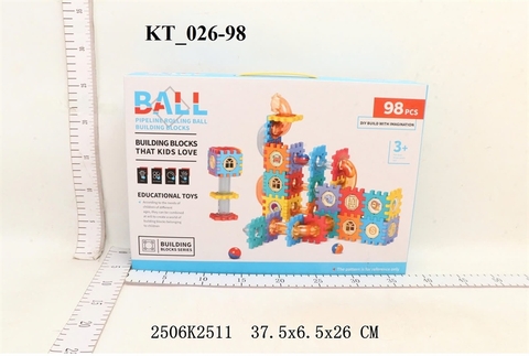 KT_026-98  HỘP LOGO BÁNH RĂNG RÁP CẦU TRƯỢT BANH 98 MIẾNG BALL 37.5X6.5X26 (TÚI RÁP)