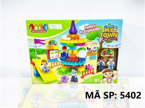 5402 HỘP LOGO RÁP VƯỜN CHƠI CẦU TUỘT GIA ĐÌNH 68 MIẾNG Family Playground