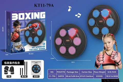 KT11-79A HỘP TRÒ CHƠI BIA TẬP ĐẤP BỐC 6 PHÍM PIN NHẠC ĐÈN+ GĂNG TAY BOXING 28.6X7X28.2 (2 MÀU) (HỘP)