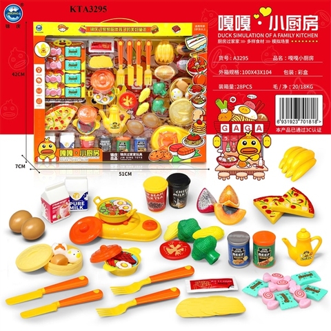 KTA3295 HỘP BẾP GAS ĐƠN+ NỒI+ XỬNG HẤP+ RAU CỦ+ SỮA+ BÁNH PIZZA+ ĐỒ HỘP+ TRỨNG GÀ+ BÌNH TRÀ+ TRÁI CÂY+ KẸO (NHIỀU MÓN) 51X7X42 (BẾP VỊT)