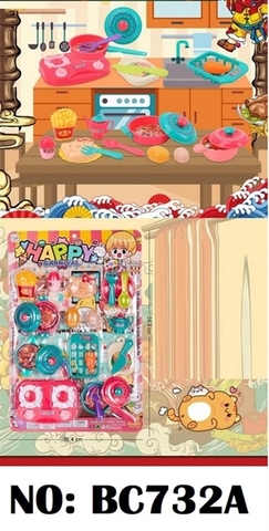 BX732A VĨ BẾP GAS ĐÔI+ 2 NỒI+ 1 CHẢO+ RỔ CÀ RỐT+ TRỨNG+ ẤM TRÀ+ KHOAI TÂY CHIÊN HAPPY