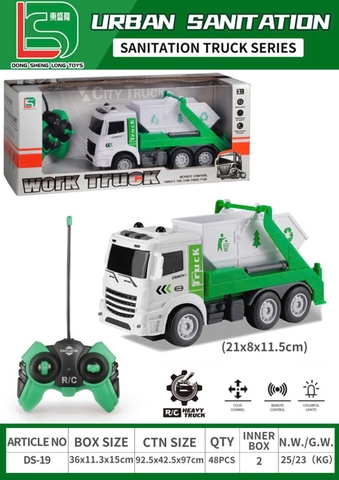 KTDS-19 HỘP XE CT BEN RÁC ĐK 5 Đ.TÁC, KHÔNG SẠC WORK TRUCK 36X11.3X15 (XE RÁC)