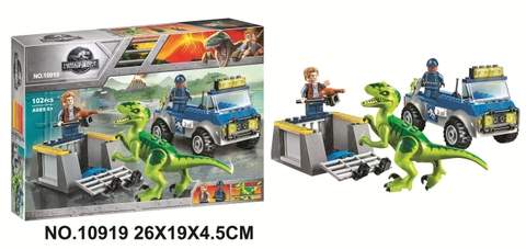 10919  HỘP LOGO RÁP XE CỨU HỘ+ KHỦNG LONG 102 MIẾNG