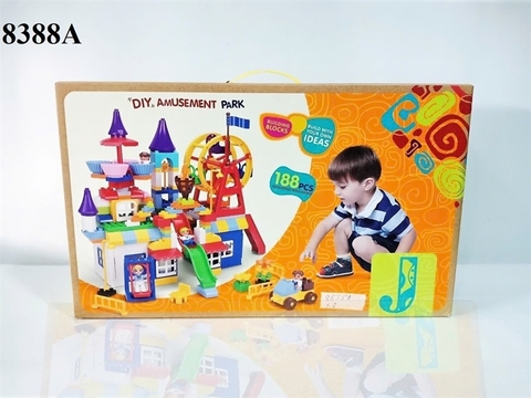 8388A HỘP LOGO RÁP CÔNG VIÊN ĐU QUAY CẦU TUỘT 188 MIẾNG Amusement Park