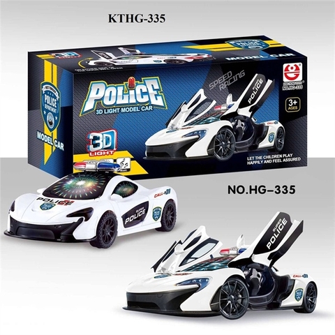 KTHG-335  HỘP XE HƠI CS MỞ CỬA PIN NHẠC ĐÈN 3D POLICE