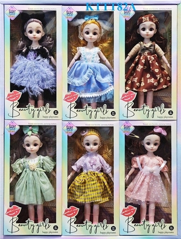 KTTT82A  HỘP BABY NƠ (NÓN) KHỚP, MẮT THỦY TINH 6C (LỐC 6C TÍNH CÁI) BEAUTY GIRLS