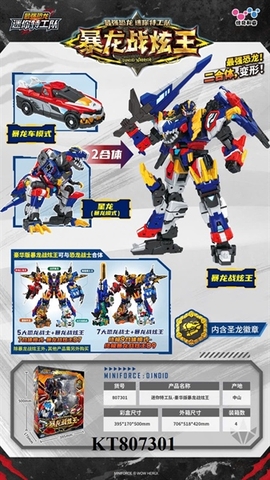 KT807301 HỘP RÁP ROBO BIẾN HÌNH XE, THÚ KHỦNG LONG BẠO CHÚA MINIFORCE 2 IN 1 39.5X17X50