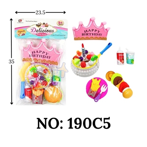 190C5 TÚI BẾP DÍNH BÁNH SINH NHẬT, HAMBURGER + VƯƠNG MIỆN (PVC) Delicious 190ABCDEF