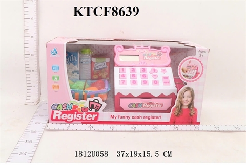 KTCF8639 HỘP BẾP MÁY TÍNH TIỀN SIÊU THỊ PIN+ GIỎ TRÁI CÂY CASH REGISTER 37X19X15.5