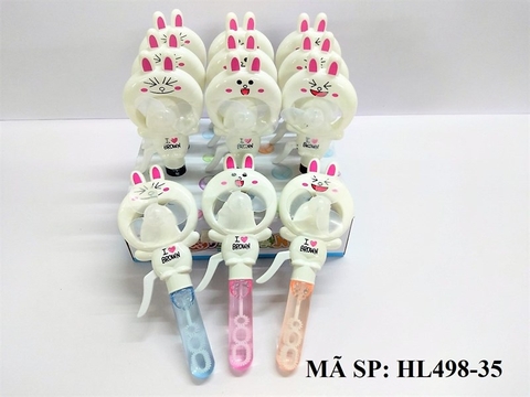 HL498-35 HỘP QUẠT BÓP TAY THỎ TRẮNG THỔI XÀ BÔNG 12C