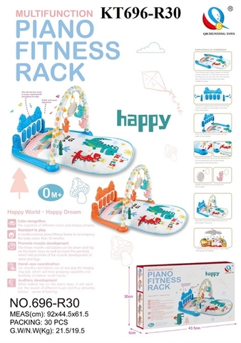 KT696-R30  HỘP THẢM LẮC TREO NÔI+ ĐÈN PIN NHẠC ĐÈN KHỦNG LONG PIANO FITNESS RACK 43.5X6X30