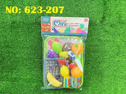 623-207 TÚI KHÂY BẾP DÍNH TRÁI CÂY+ MÁY TÍNH TIỀN SIÊU THỊ+ RỔ+ DAO+ THỚT (PVC) (2 MẪU) (DÍNH RAU CỦ)