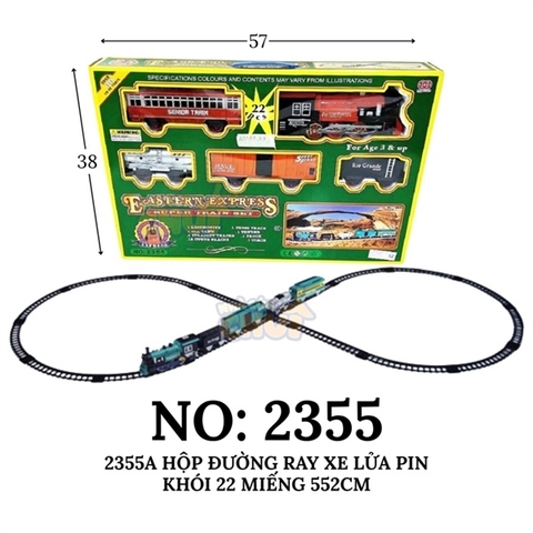 2355A HỘP ĐƯỜNG RAY XE LỬA PIN KHÓI 22 MIẾNG 552CM EASTERN EXPRESS