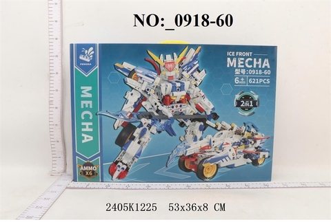 _0918-60 HỘP LOGO RÁP BIẾN HÌNH ROBO, XE 2 IN 1 621 MIẾNG MECHA