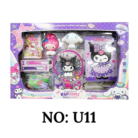 U11 HỘP TRÒ CHƠI KUROMI+ SỔ TAY+ BÚT LÔNG+ DÂY CHUYỀN+ 3C THÚ KUROMI (TRANG ĐIỂM) U10,U11,U12,U13,U16,U18,U19,U20,U21,U22,U23,U24