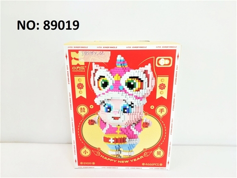 89019 HỘP LOGO LÂN 3D RÁP THỎ HỒNG ĐÁNH TRỐNG 4666 MIẾNG DRUM MEN BELLE