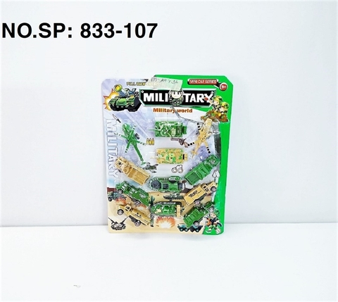 833-107 VĨ XE TRỚN 12C ĐỦ MẪU (TRỰC THĂNG, TĂNG, TÀU, QUÂN SỰ, BEN) Military 833-107, 108, 109