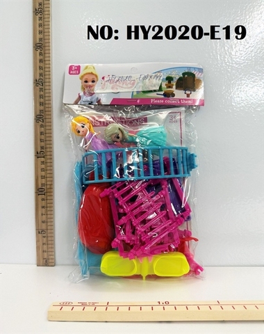 HY2020-E19 TÚI CÔNG VIÊN CẦU TUỘT+ BẬP BÊNH+ 2C BABY CÔNG CHÚA NHỰA (BÉ) FUNNY (PVC)