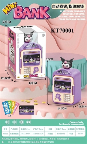 KT70001 HỘP MÁY RÚT TIỀN ATM PIN KUROMI+ VÂN TAY (KÉT SẮT) MINI BANK 18X12.8X27