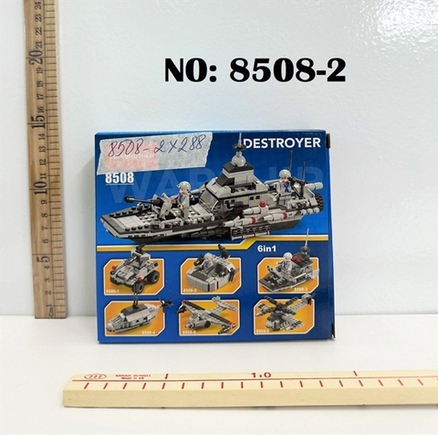 8508-2 HỘP LOGO RÁP TÀU, MÁY BAY CHIẾN ĐẤU, TĂNG 6 IN 1 76 MIẾNG WARSHIP LELE BROTHER