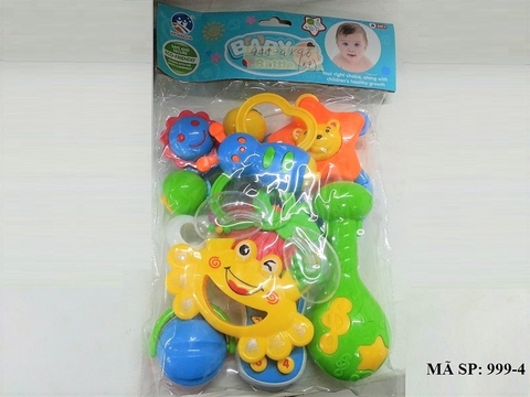 999-4 TÚI LẮC TREO NÔI 9 MÓN (CUA, BÔNG, ĐT, BƯỚM, GẤU NGÔI SAO, DÂU) PVC