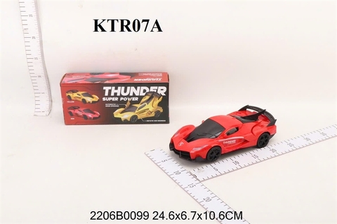 KTR07A HỘP XE HƠI FERRARI MỞ CỬA, CỐP PIN ĐÈN THUNDER (2 MÀU) 24.6X6.7X10.6