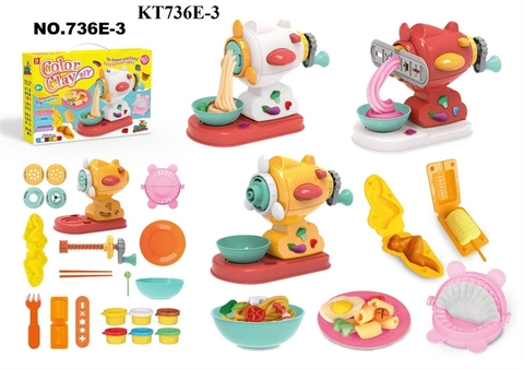 KT736E-3  HỘP ĐẤT SÉT LÀM MÌ, BẮP, CÁNH GÀ, HÁ CẢO+ MÁY LÀM MÌ+ KHUÔN ÉP+ 6 HŨ COLOR CLAY