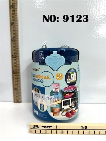 9123 TÚI XÁCH HỘP VALI BÁC SĨ 3 IN 1 25 MIẾNG FUN MEDICAE HANDBAG (XANH)