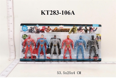 KT283-106A VĨ SN AVENGER 6T PIN NÚT ĐÈN (NHỆN, SUPER MAN, BATMAN, IRON MAN, CAPTAIN) ALLIANGE 53.5X4X25