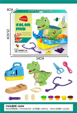 665M HỘP TRÒ CHƠI ĐẤT SÉT KHỦNG LONG+ TAI NGHE COLOR MUD