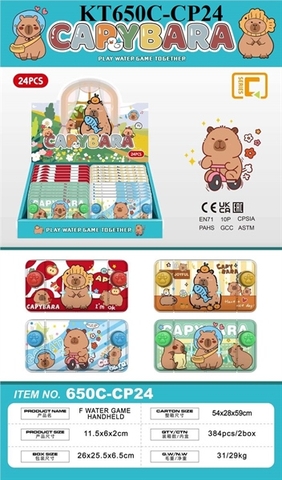 KT650C-CP24 HỘP TRÒ CHƠI BẤM NƯỚC CAPYBARA 24C (LỐC 24C TÍNH CÁI) CAPYBARA 26X25.5X6.5