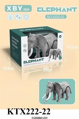 KTX222-22 HỘP THÚ VOI PIN ELEPHANT 25X18.8 (THÚ PIN ) (LĐ)