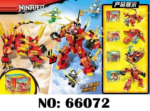 66072 HỘP LOGO RÁP NINJA THÚ RỒNG, XE, MÁY BAY BIẾN HÌNH ROBO 4 IN 2 4C NINAJEQ(LỐC 4C TÍNH LỐC)