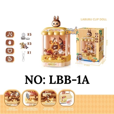 KTLBB-1A HỘP TRÒ CHƠI MÁY ĐK GẮP THÚ NHỒI BÔNG LABUBU PIN 4 BÀI HÁT+ CÓ SẠC USB CLIP DOLL 21.8X18.8X36.8
