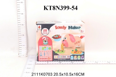 KT8N399-54 HỘP ĐẤT SÉT LÀM MÌ+ MÁY LÀM MÌ CHÓ TAI DÀI+ KHUÔN 28 MIẾNG LOVELY MAKER 20.5X10.5X16