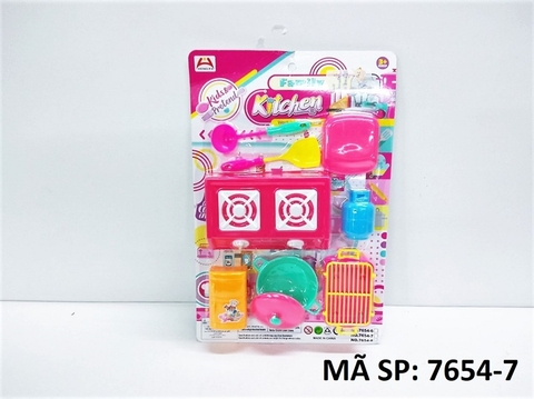 7654-7 VĨ BẾP GAS ĐÔI + 1 CHẢO, BÌNH GAS, BẾP NƯỚC, TỦ LẠNH, BẾP ĐIỆN, GIÁ (Family Kitchen) 7654-