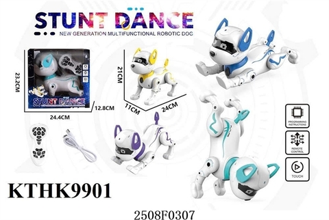KTHK9901 HỘP ROBO CHÓ ĐK NHẢY CÓ SẠC STUNT DANCE (4 MÀU) 24.4X12.8X23.2