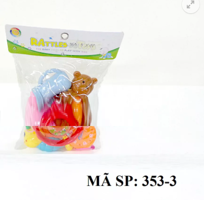 353-3 TÚI LẮC TREO NÔI 7 MÓN ( BÌNH SỮA, GẤU, BƯỚM , CÁ HEO , CÁ NGỰA , TRỐNG LẮC)