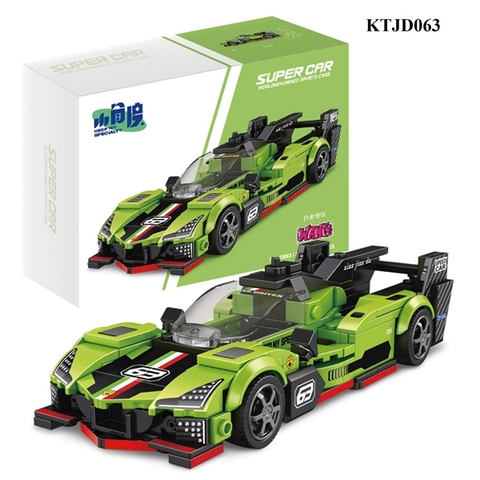 KTJD063 HỘP LOGO RÁP XE HƠI ĐUA LAMBORGHINI 302 MIẾNG SUPER CAR