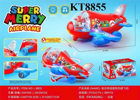 KT8855 HỘP MÁY BAY PIN NHẠC ĐÈN CÓ NGƯỜI SUPER MERRY 21.5X10.5X10.5