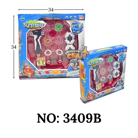 3409B HỘP SÀN ĐẤU CON QUAY SẮT 4C+ TAY CẦM SUPERBLADE 3409ABCD