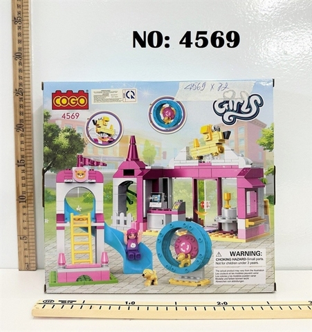 4569 HỘP LOGO RÁP TRẠI (NHÀ) THÚ CƯNG CÔ GÁI , CẦU TUỘT 244 MIẾNG COGO (GIRL FRIEND)